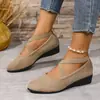 Zapatos de Tacón Talla Grande de Comercio Exterior 2026 Verano Nuevos Europeos y Americanos Punta Fina Zapatos de Cuña Mocasines Deportivos Casuales para Mujer