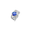 Anillo de Moda Tendencia Diseño de Nicho Piedra Preciosa Colorida para Mujer Popular Transfronterizo Anillo de Circonita de Cristal