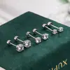 Arete de Hélice para Cartílago con Diamante Colorido de Cuatro Garras, para Uso Diario, Gama Alta, Versátil, Nuevo Estilo, Joyería de Oreja para Mujeres con un Diseño Único y Sencillo