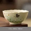 Taza Maestra de Cerámica Pintada a Mano con Margaritas Bajo Esmalte Estilo Ins para Mujeres, Taza de Cata de Té para Juego de Té Kung Fu