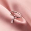 Nalan Plata S925 Estilo K Corazón Calado Anillo Dulce Elegante Chica Cadena Gota de Agua Anillo para Dedo J3443
