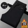 Pantalones de pana extra gruesos para hombre para otoño e invierno, con forro polar, corte recto, estilo casual y un diseño moderno y retro