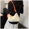 Bolso Nuevo para Niñas 2024 Texturizado Hombro Axila Portátil Casual para Mujer Bolso de Mano Bolsa Suave de Algodón Burbuja Flor