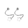 Arete Espiral Curvo Distintivo Versátil Arete Giratorio Arete de Hueso Libre para Dormir Hebilla de Oreja Botón de Tornillo de Perla Redonda Pendiente Mujer