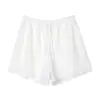 Venta de liquidación: Pantalones Cortos Casuales Finos de Verano para Mujer con Cintura Elástica y Cordón, Pantalones Versátiles Holgados Adelgazantes de Pierna Ancha