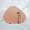Manopla Nórdica de Couro Sintético Isolante Térmico, Jogo Americano Impermeável e à Prova de Óleo, Tapete Anti-engomar, Porta-copos para Restaurante, Base para Tigela Triangular