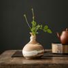 Jarrón de Cerámica Hecho a Mano Estilo Japonés Arreglo Floral Cerámica Estilo Zen Decoraciones para Estantería Mesa de Té Adornos Hidropónicos Artesanías para el Hogar