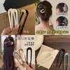 Grampo de Cabelo em Formato de Coque em U Estilo Chinês Novo, Presilha de Cabelo Simples e Moderna em Formato de U para Mulheres, Grampo de Cabelo para Penteados Coques na Nuca, Acessório de Cabelo