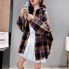Camisas Xadrez Atacado para Mulheres, Design Estilo Coreano, Camisas Soltas Versáteis Retrô Primavera e Verão, Jaquetas Camada Interna com Proteção Solar