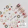 Pegatinas retro para decoración de uñas navideñas chapadas en oro, con una estética japonesa, suave y femenina, con lindos diseños de árboles de Navidad