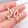 Kc Oro Retro Notas Musicales Música Guitarra Instrumento Pulsera DIY Llavero Pendientes Colgante Pulsera Joyería Accesorios