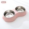 Tigela para Cães com Água e Comida Integrada Pet Oval Aço Inoxidável Tigela Dupla Tigela para Beber para Gatos Anti-Derrame Fabricante Atacado