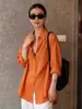 Camisa laranja dopamina de manga comprida para mulheres, 26 novo estilo outono, de alta qualidade, elegante, rejuvenescedora, proteção solar, jaqueta fina