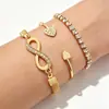 Pulseiras e tornozeleiras de corrente multicamadas para mulheres, estilo hip-hop, corrente grossa com contas redondas, conjunto de pulseira e tornozeleira transfronteiriça europeia e americana, atacado