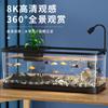 Aquário Selecionado com Cuidado para Sala de Estar, Aquário Ecológico para Uso Doméstico, Aquário Oxigenado com Gerador de Ondas para Peixes Dourados, Modelo de Mesa, Aquário com Riacho de Paisagem Natural