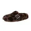 Hebilla de cinturón minimalista estilo coreano, pantufla suave y esponjosa para mujer, suave y de felpa, perfecta para otoño e invierno, adecuada para usar en casa y para salidas diarias.