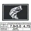 Parche de Tela Bordado Blanco y Negro Borde Rojo Impreso Velcro Criaturas Animales Insignia Cuadrada Parche Táctico Velcro