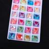 Taladro de vidrio fluorescente de moca con doble agujero de fondo plano, cosido a mano, para bricolaje, accesorios de ropa de baile, accesorios de boda