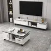 Mueble de TV para sala de estar, estilo moderno minimalista, adecuado para apartamentos pequeños, de pie, extensible, nuevo modelo 2026, combinación de mesa de centro y mueble de TV