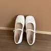 Zapatos Planos de Boca Ancha para Mujer, Estilo Francés, Adecuados para Faldas, Nuevos Zapatos Mary Jane 2026 Primavera y Otoño con Lazo, Zapatos Pequeños de Cuero de Suela Blanda