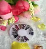 Joyería creativa para uñas fabricantes al por mayor Forma de pétalo Caja con forma de Diamante 12 colores colorido DIY disco de pasta para uñas Pedrería