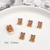 Novas Decorações de Unhas Artísticas Butter Bear em Pacote Misto, Ursinho Marrom Fofo Desenho Animado 3D Decorações de Unhas Desgastáveis de Resina