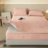 Lençóis de Cama Acolchoados Seis Lados Totalmente Envoltos em Veludo Cristal Classe A com Zíper Removível nos Quatro Lados Colchão Simmons