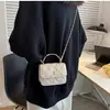 Bolsa de Raya de Cuadros de Diamante Primavera Verano Mujer 2026 Nueva Moda Bolso Cuadrado Pequeño Sensación de Nicho Bolso de Hombro Único Cruzado