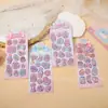 Adesivos de Menina de Desenho Animado Injetáveis com Água e Areia Movediça com Lantejoulas Adesivos Tridimensionais 3D para Recompensas Infantis Adesivos para Decoração de Diário DIY