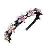 Trenza de Estrella de Celebridad de Internet con Flequillo Dentado Antideslizante Artefacto Fijo Accesorios para el Cabello Huecos Multicapa con Diamante para Niños y Adultos