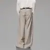 2026 nuevos pantalones de estilo americano, corte limpio, sencillos, de doble pinza, fluidos, con caída, de pierna ancha, tipo guadaña, pantalones largos de moda para hombres y mujeres