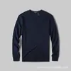 2025 Primavera Hombre Algodón Puro Lavado Cuello Henley Manga Larga Hombre Cuello Redondo Color Sólido Capa Base Camiseta