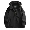 Jaqueta de Comércio Exterior Masculina Corta-Vento Primavera e Outono Tecnologia Três-Resistente Jaqueta Casual Solta com Capuz Profissional Exterior à Prova de Vento