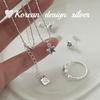 Diseño de Nicho Coreano Joyería Minimalista de Plata Plata de Ley S925 Estilo Ins Collar Brillante de Zirconia Azul Estrella para Apilar