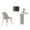 Escritorio isla de pizarra integrado con un diseño de hogar de tamaño pequeño, escritorio y silla de oficina para computadora de estilo francés, simple y moderno, lujo ligero color crema