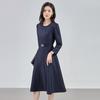 2429407-Shenzhen Nanyou - Vestido de temperamento francés adelgazante con cintura, moda, cinturón simple, falda de línea A