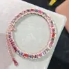 Pulsera Popular de Plata s925 Incrustada con Espinela Natural Pulsera de Lujo Ligero Estilo Europeo y Americano de Gama Alta Simple