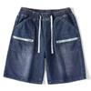Comercio Exterior Azul Americano Ropa de Trabajo Pantalones Cortos de Mezclilla para Hombre Verano Nuevo Delgados Sueltos Tendencia Marca Streetwear Lavados Pantalones de Cinco Puntos