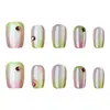 Adesivos de Unha Exquisitamente Embelezados com Cristais, Unhas Curtas Brilhantes Sonhadoras para Uso Diário, 10 Peças de Unhas Manicure Gatinho Codificadas