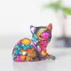 Artesanato e Enfeites, Miniaturas de Gatinhos de Resina para Mesa, Decorações de Gatinhos Fundidas em Resina, Fragmentos Criativos de Cristal Natural, Conchas Coloridas Fofas