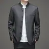 Traje Zhongshan Estilo Nuevo Primavera y Otoño 2026, Traje Occidental Estilo Nacional, Traje de Cuello Alto para Persona de Mediana Edad, Ropa Formal Estilo Chino, Traje Tang, Atuendo de Papá, Chaqueta