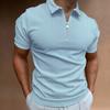 Polo de rayas con cremallera para hombre, camiseta con estampado digital, disponible en Europa y América, AliExpress, Amazon y otros países.
