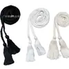 Cuerda de Algodón Trenzada Negra y Blanca con Borlas Dobles, Cinturones de Borlas de Algodón, Borlas para Colgar Cortinas, Accesorios de Borlas del Fabricante, En Stock
