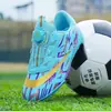 Zapatos Deportivos para Correr y Fútbol Infantiles con Clavos Largos Transfronterizos con Diseño de Hebilla Giratoria, Zapatos de Fútbol Infantiles para Competición y Entrenamiento con Clavos Largos Antideslizantes