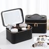 Estuche de Maquillaje de Cuero PU Listo para Usar, Conveniente para que los Maquilladores lo Lleven al Salir, Estuche de Maquillaje de Gran Capacidad al por Mayor del Fabricante