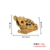 Enfeite de Sapo Dourado Oco de Três Pernas em Latão com Diamantes, Decoração para Casa Animal de Chá, Decoração de Mesa para Escritório, Enfeite Atrator de Fortuna