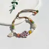 Pulsera de Cerámica Jingdezhen Nueva Pulsera de Cerámica Estilo Chino Joyería Hecha a Mano Cuerda Estilo Tíbet Puesto de Pulseras Jingdezhen