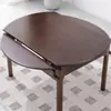 Mesa de jantar de madeira maciça, mesa de jantar telescópica simples, mesa de jantar dobrável, adequada para casa e apartamentos pequenos, mesa e cadeira de jantar de uso duplo quadrado e redondo, mesa redonda