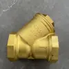 Filtro de pantalla amarillo de 4 puntos para coche DN15 Tubería de agua de calefacción Accesorios de válvula tipo Y de aire acondicionado Rosca externa No requiere desmontaje Lavable