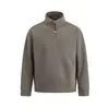 Sudadera Yidao Vintage 2026 Otoño Nueva Estilo Americano Texturizada Old Money Gama Alta Corte Holgado Hombro Caído Media Cremallera Cuello Alto